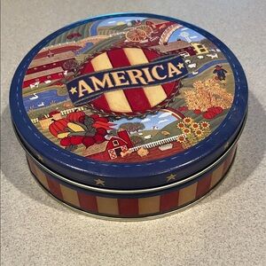 Patriotic America Themed Tin Box
